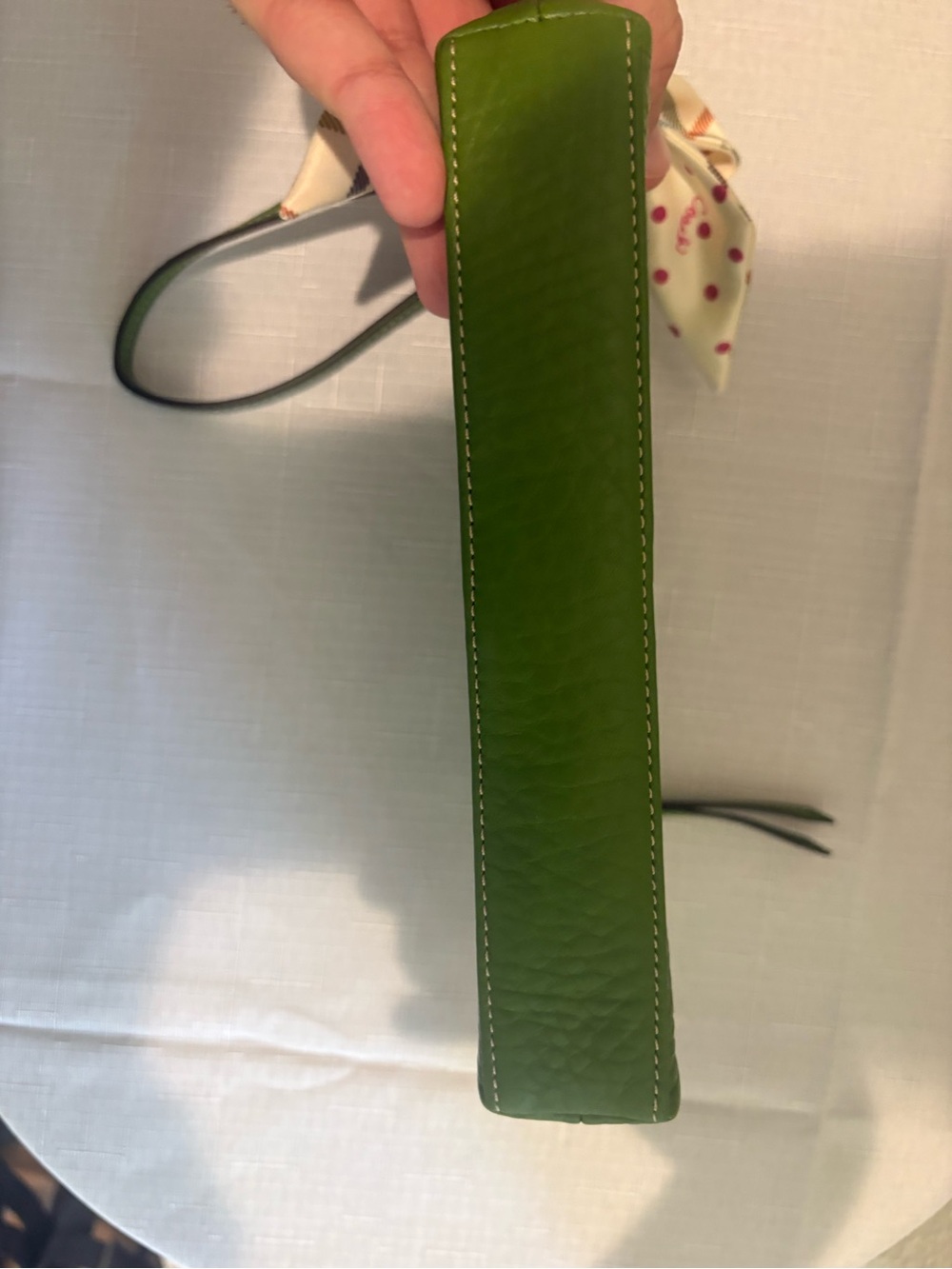 Coach Green Leather Wristlet with Scarf Accent - Picture 6 of 7
